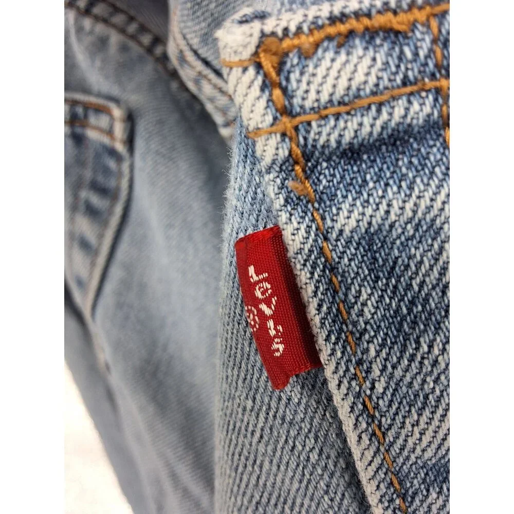 Levis 505 Regular Fit Jeans Mens Size 42x30 Light Blue Denim Classic Straight Le
